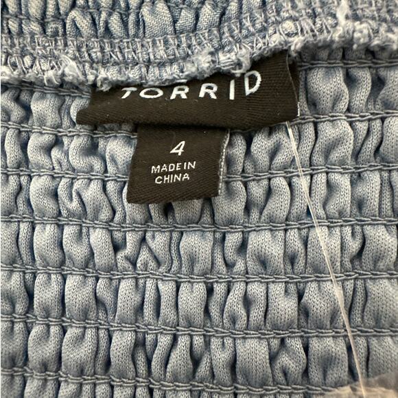 Torrid Tea Length Chambray Button Front Midi Dress Blue Sleeveless Sz 4X Casual - Picture 12 of 16